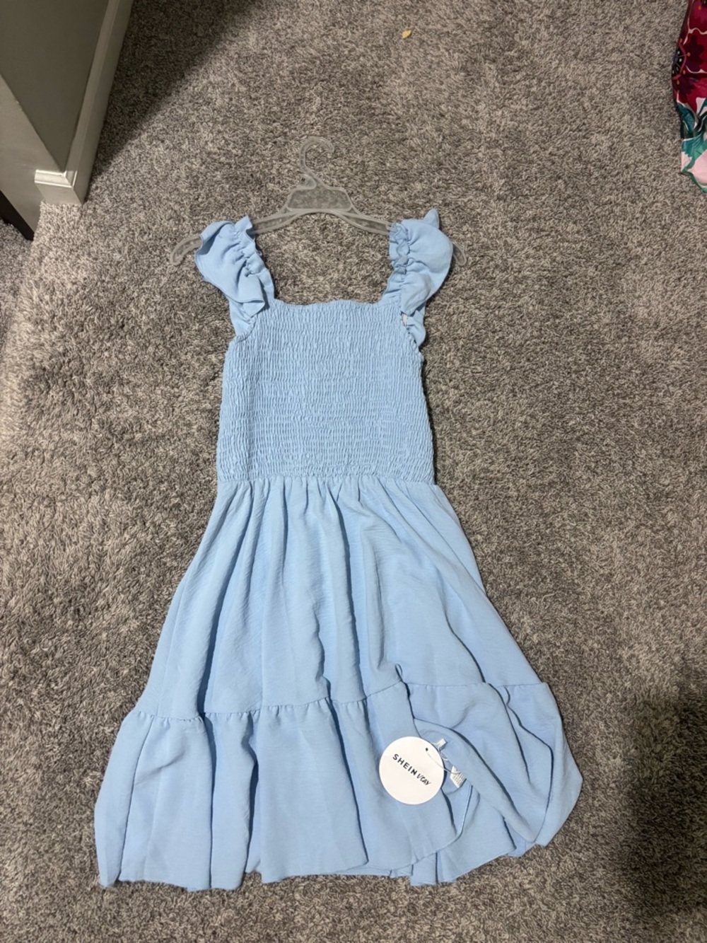 Light Blue Ruffle Strap Sundress